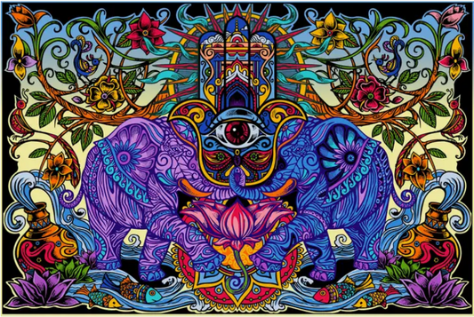 3-D Hamsa Dreams Tapestry / 3-D Glasses Included!