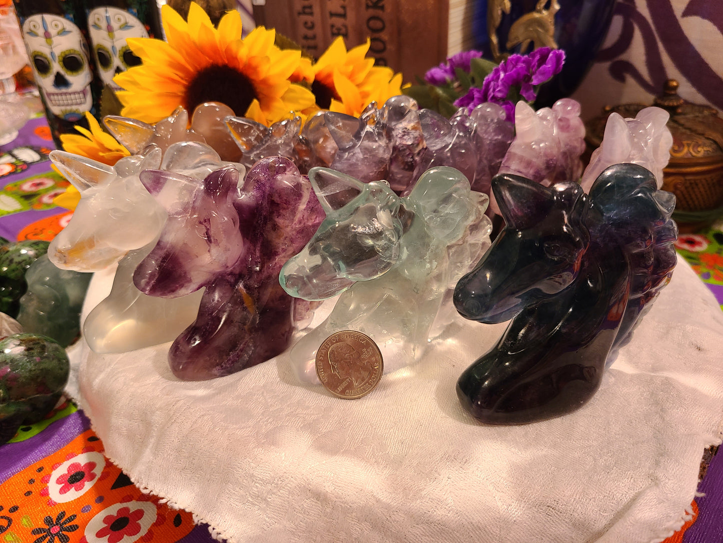 Hand-carved Fluorite Unicorns