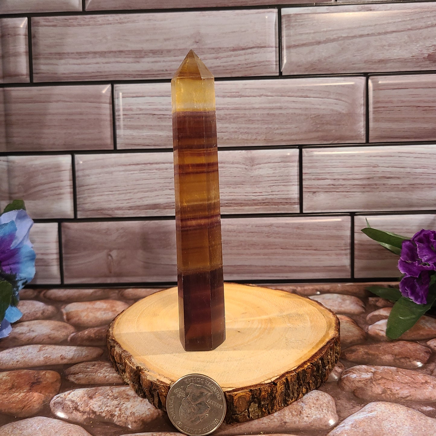 Extra Large Gold and Purple Fluorite Towers