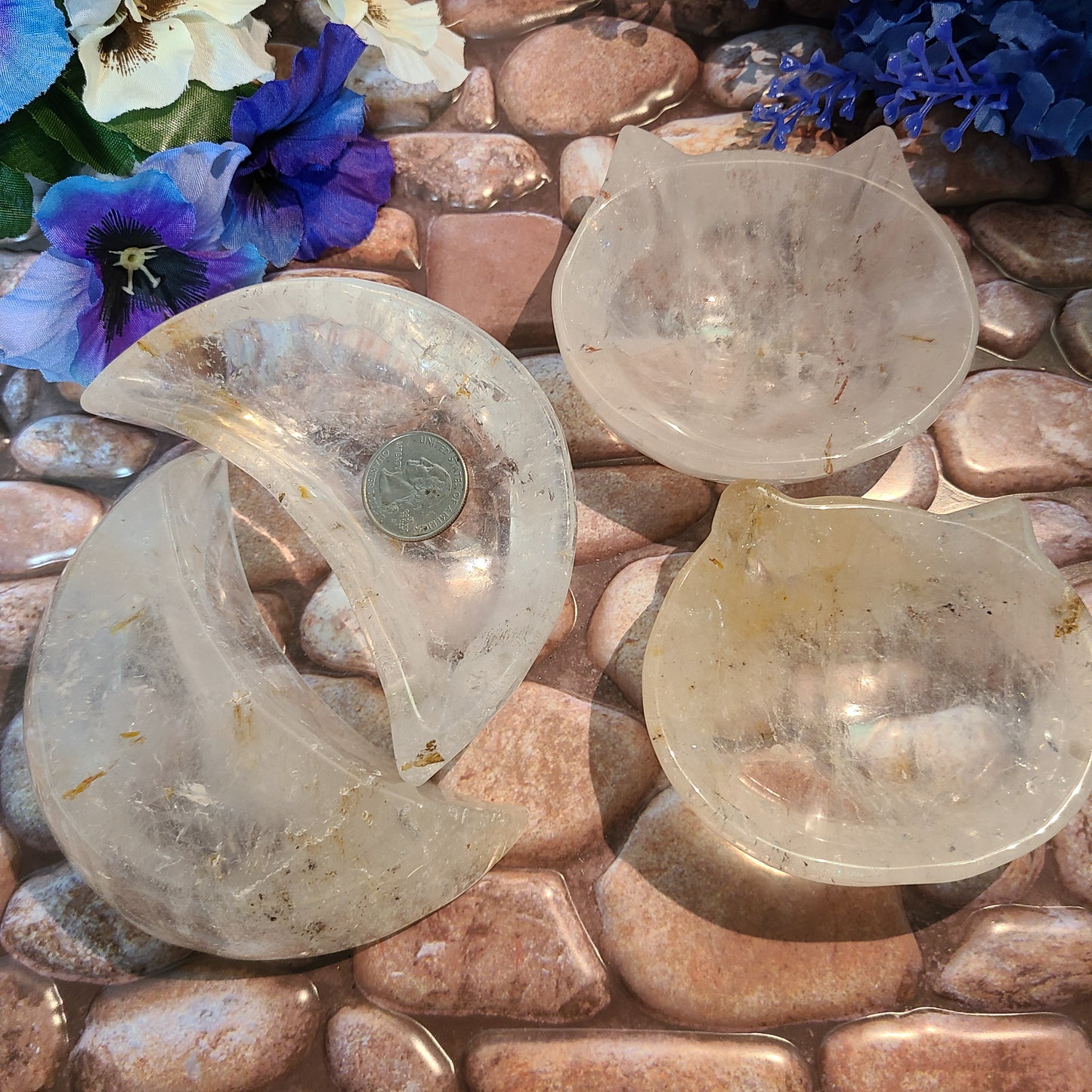 Large Hand-carved Tibetan Quartz Bowls