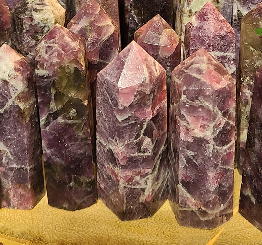 Pink Tourmaline and Lepidolite Towers