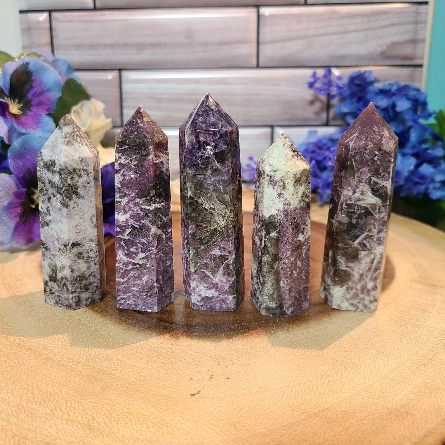 Fabulous Four / Quantum Powerhouse - Pink Tourmaline, Lepidolite, Smoky Quartz, Cleavelandite Towers