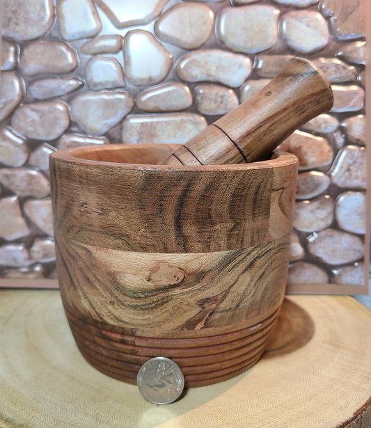 Hand-crafted Peachwood Mortar & Pestles