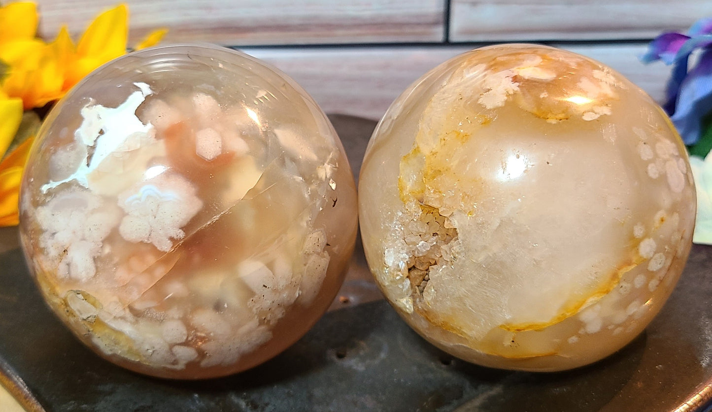 Flower Agate Spheres