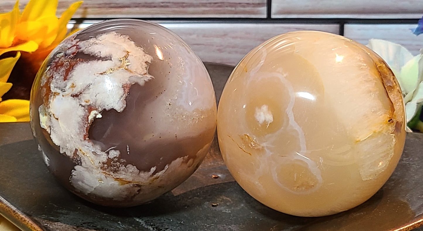 Flower Agate Spheres