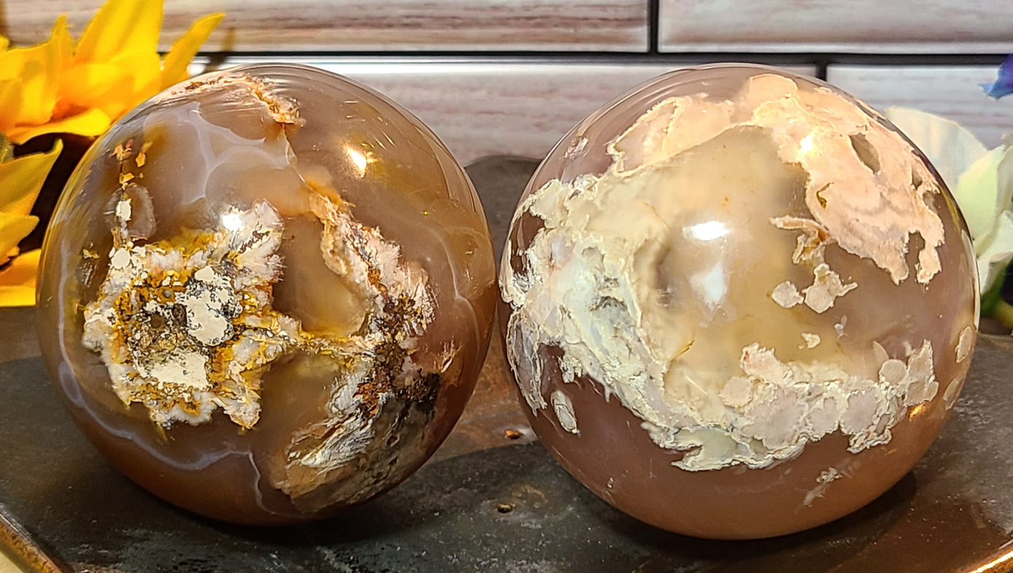 Flower Agate Spheres