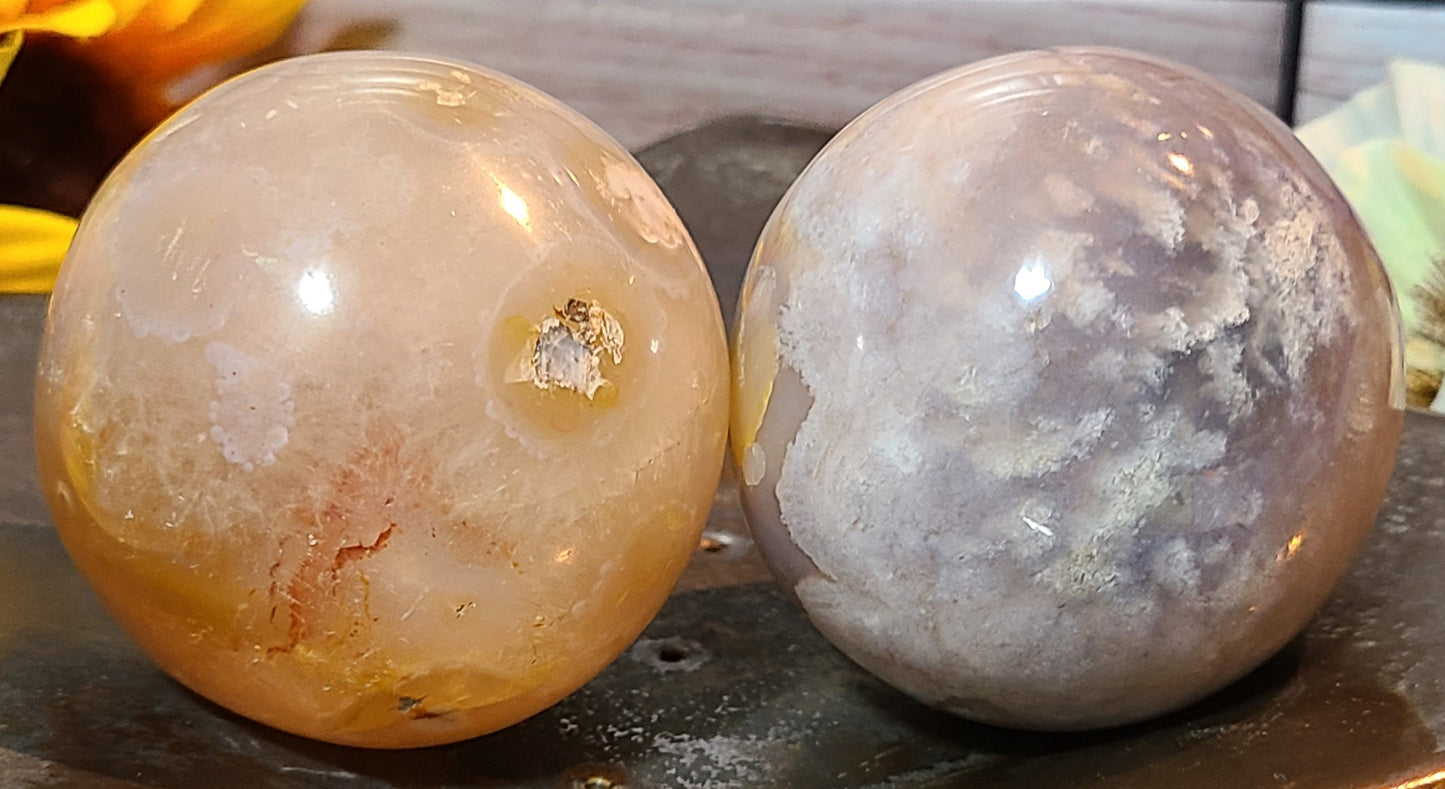 Flower Agate Spheres