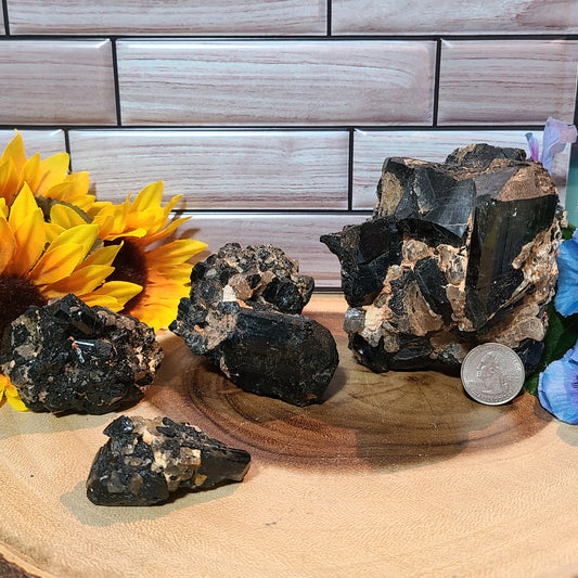 Raw Black Tourmaline Specimens