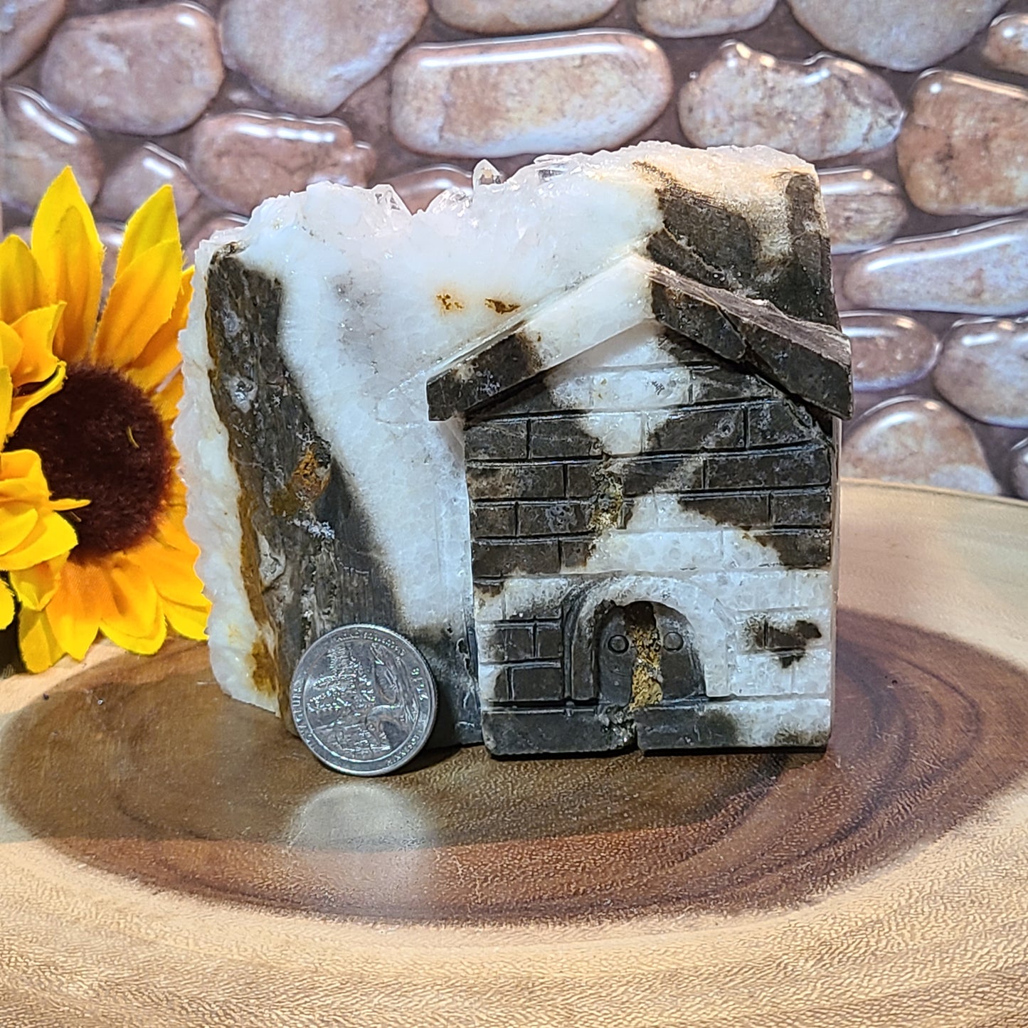 Extra Large Carved House - Quartz Cluster and Matrix