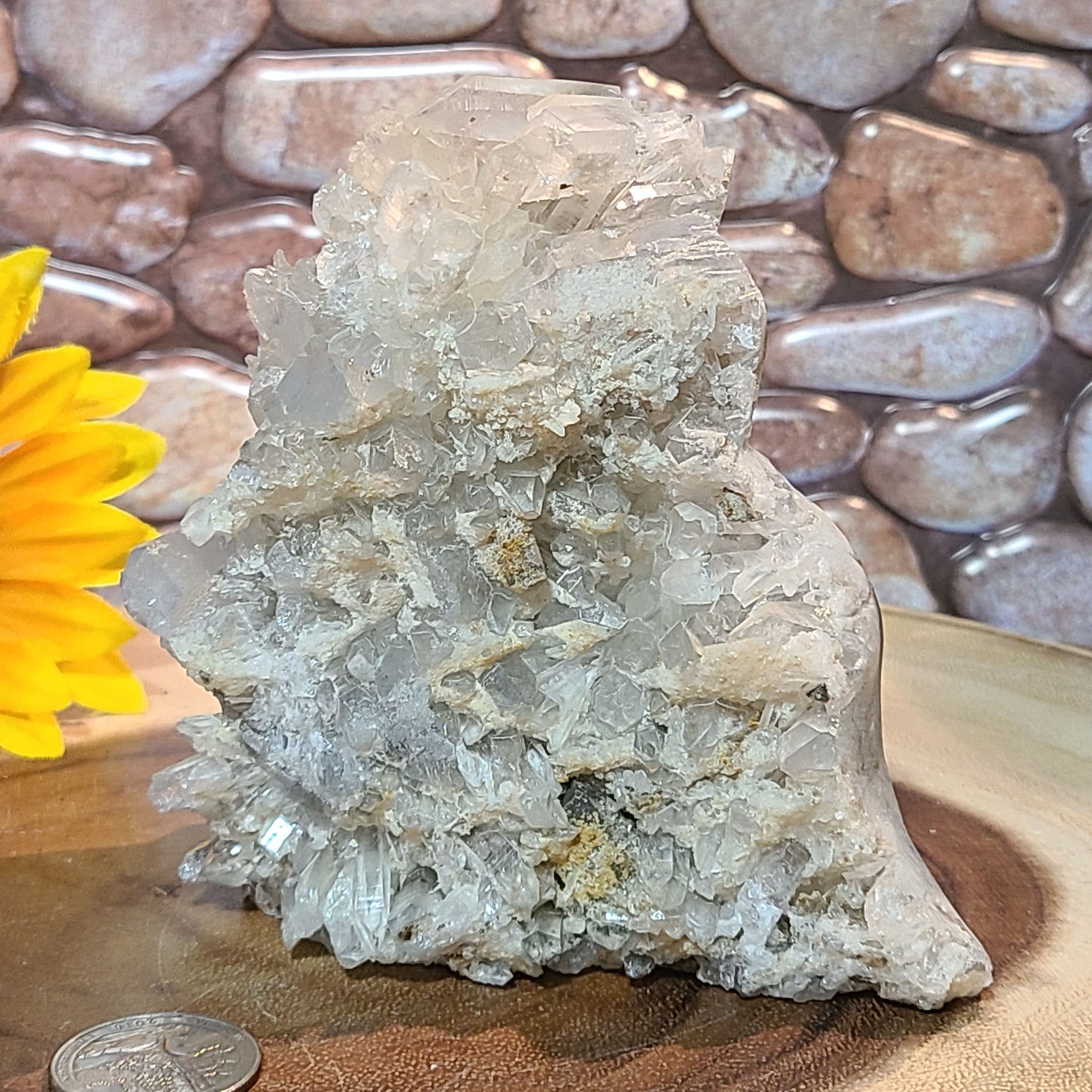 Extra Large Carved Owl - Quartz Cluster and Matrix