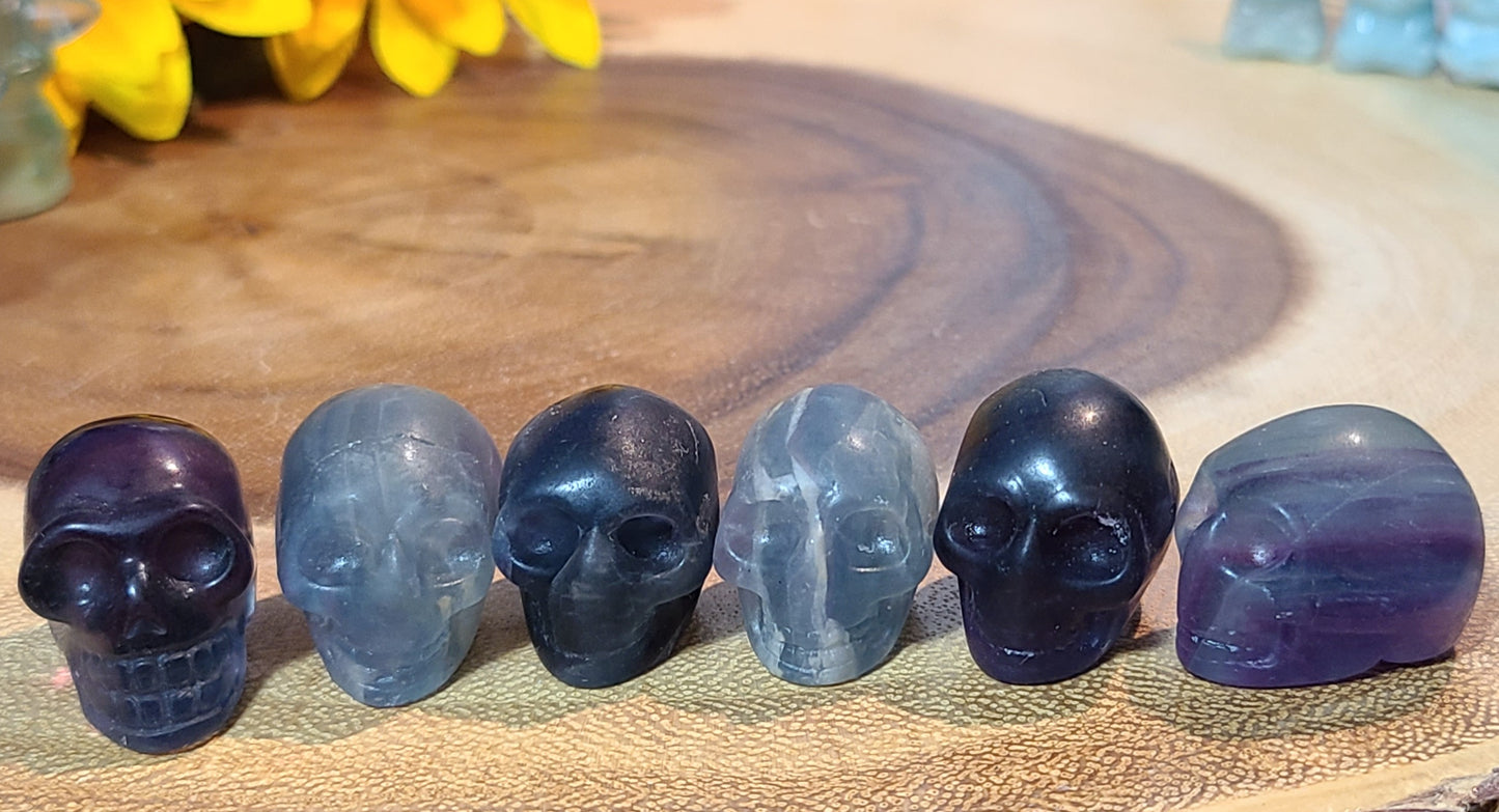 Small Carved Gemstone Skulls