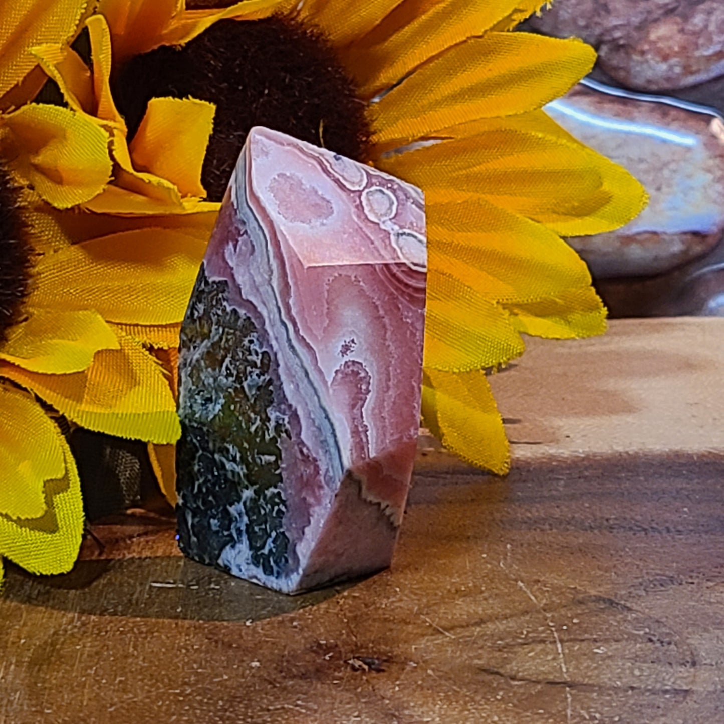 Polished Rhodochrosite Polygon Freeform