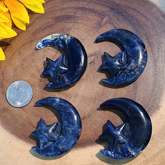 Carved Gemstone Moon and Star