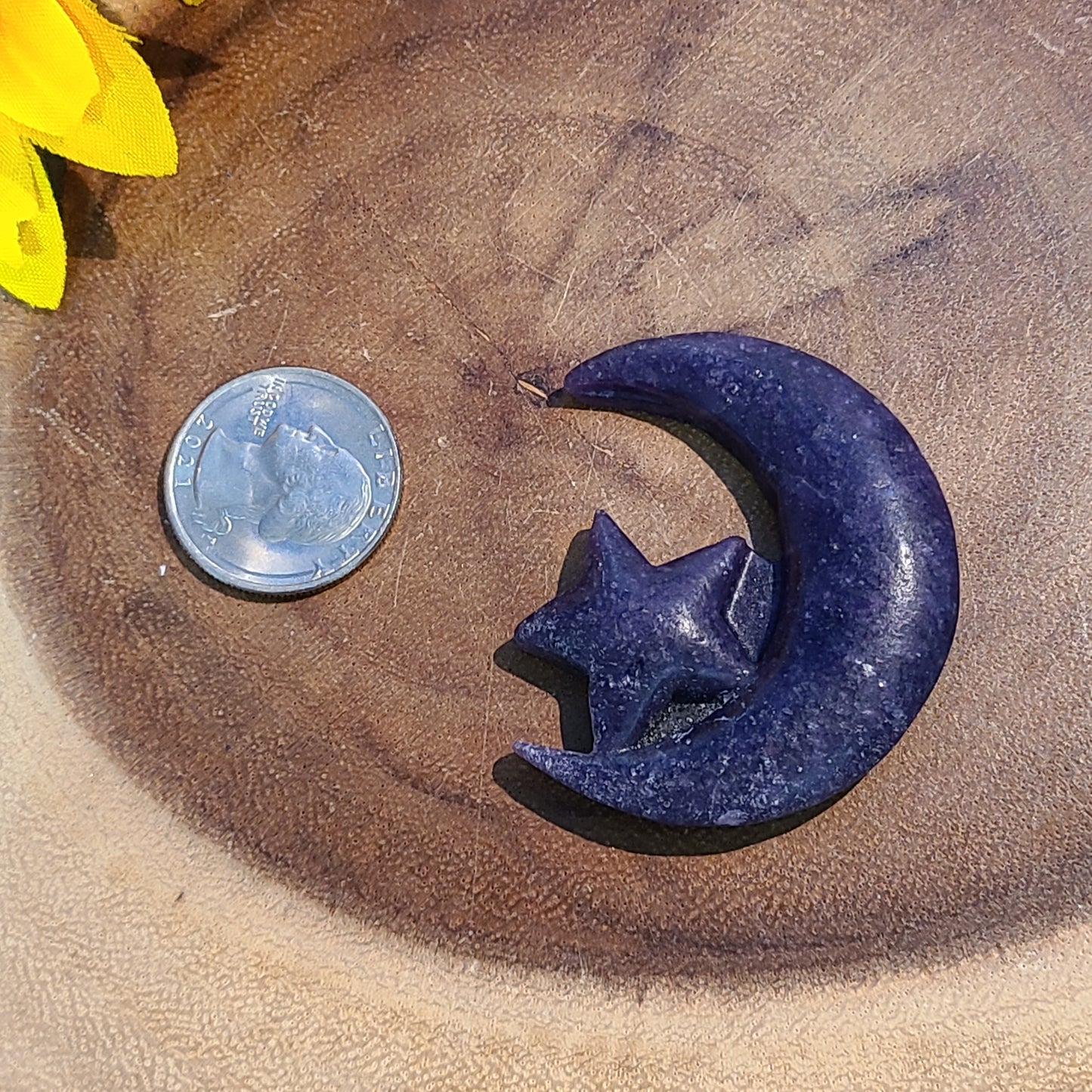 Carved Gemstone Moon and Star