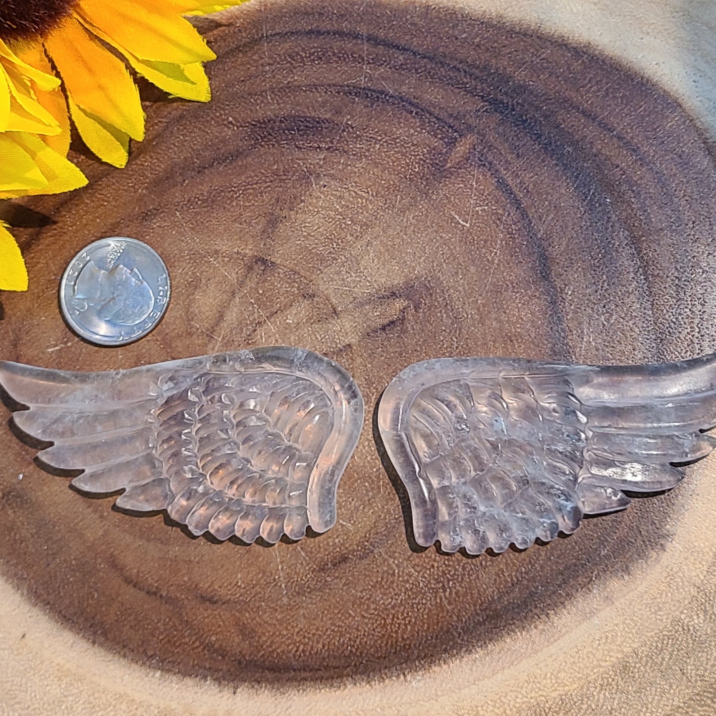 Hand-carved Gemstone Angel Wings