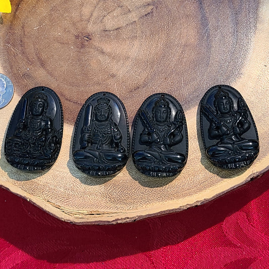 Deities Hand-Carved Obsidian / Quan Yin / Guan Yu