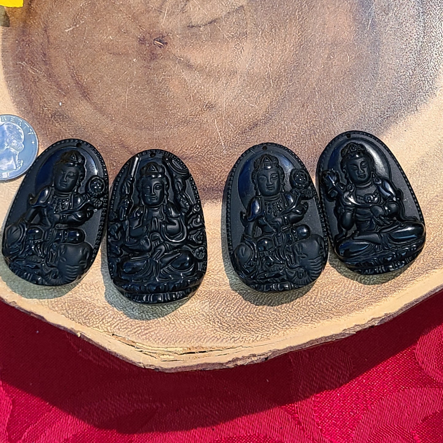 Deities Hand-Carved Obsidian / Quan Yin / Guan Yu