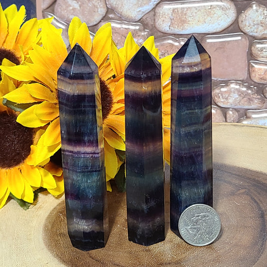 Large Rare Rainbow Fluorite Towers