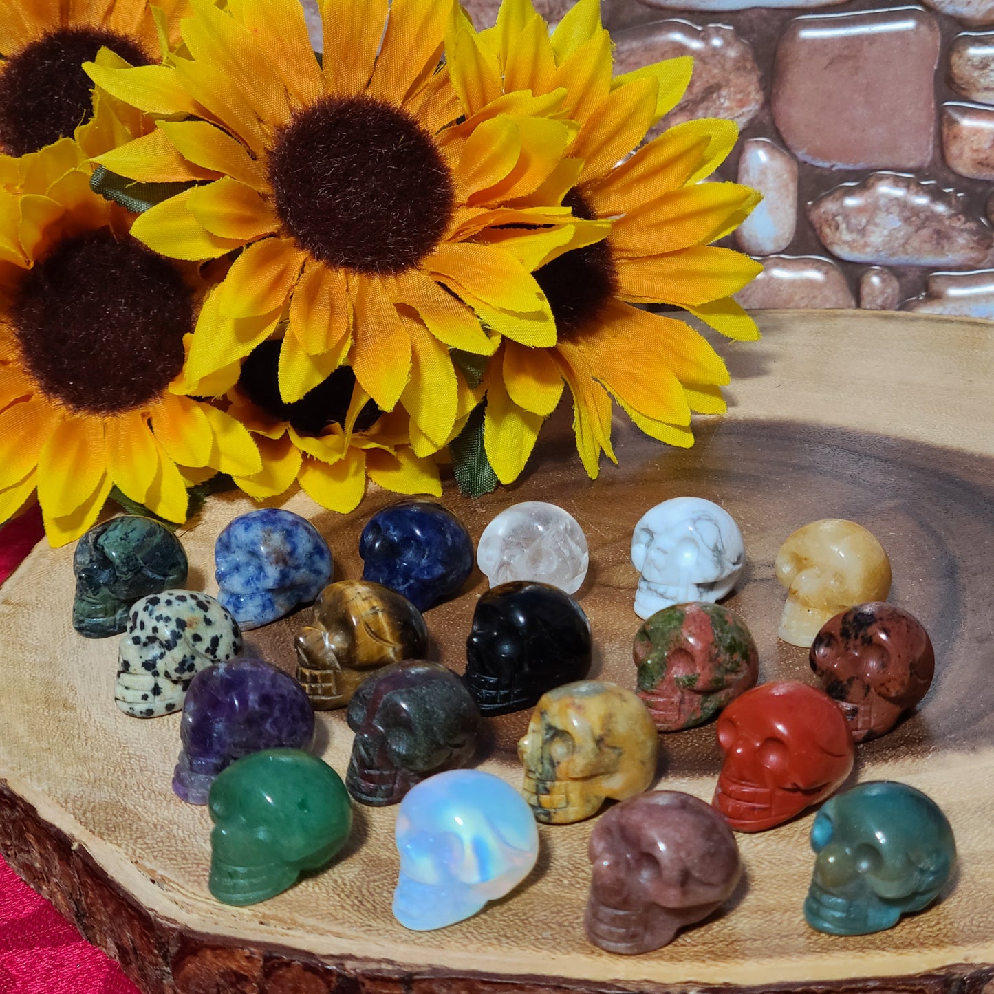 Small Carved Gemstone Skulls