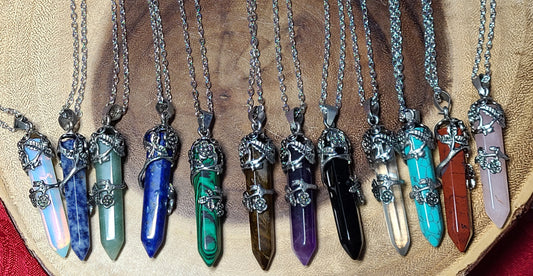 Faceted Gemstone Point Necklaces