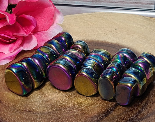Rainbow Aura Magnetic Hematite Tumbles
