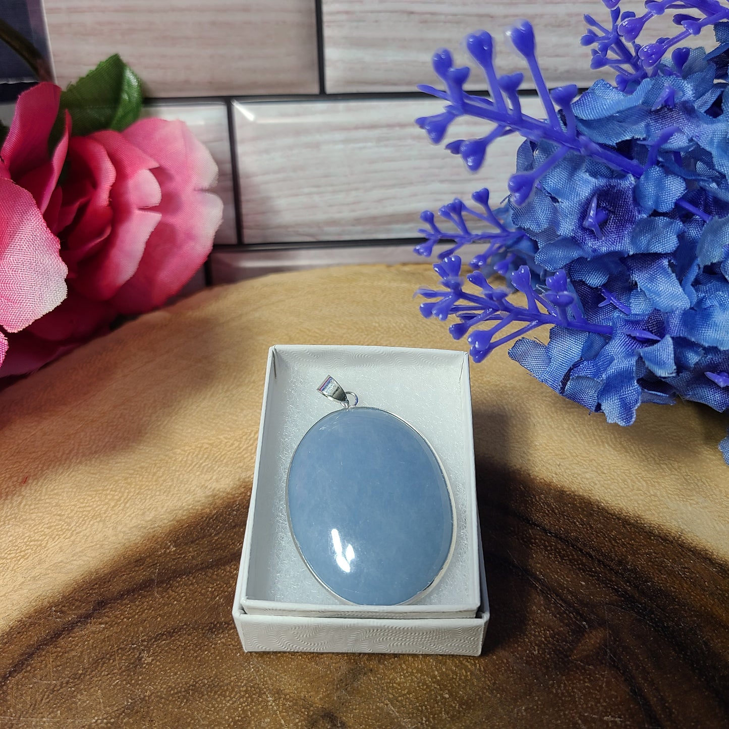 Oval Gemstone Pendant Necklaces  - 925 Sterling Silver