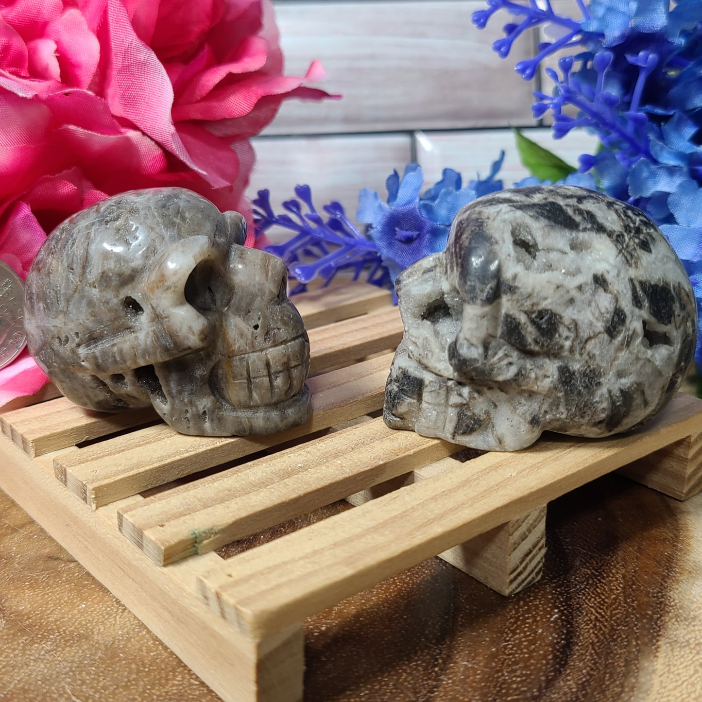 Assorted Rare Gemstone Carved Skulls - 2"