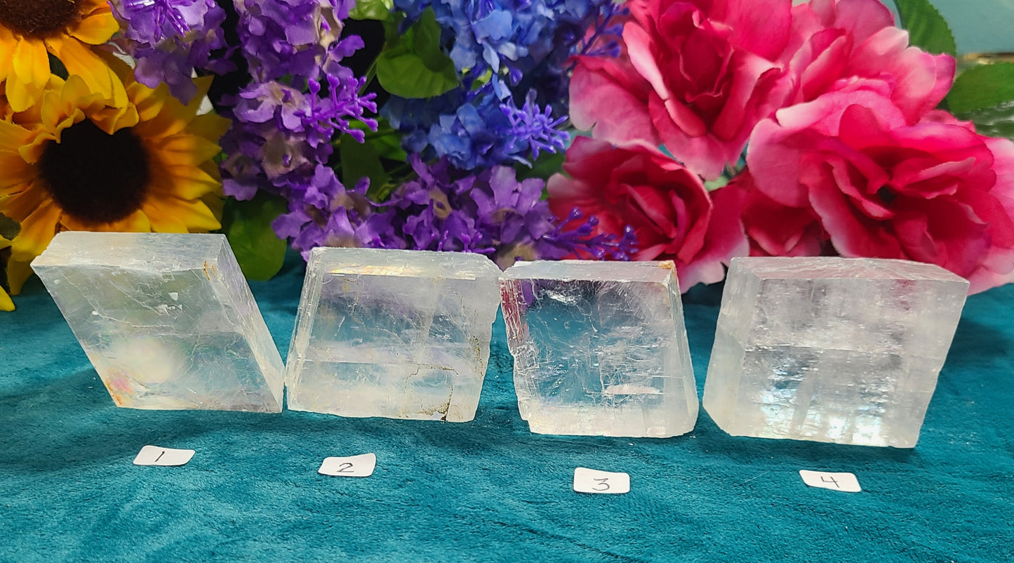 Very Flashy Optical Calcite Cubes with Rainbows - Choose Your Size