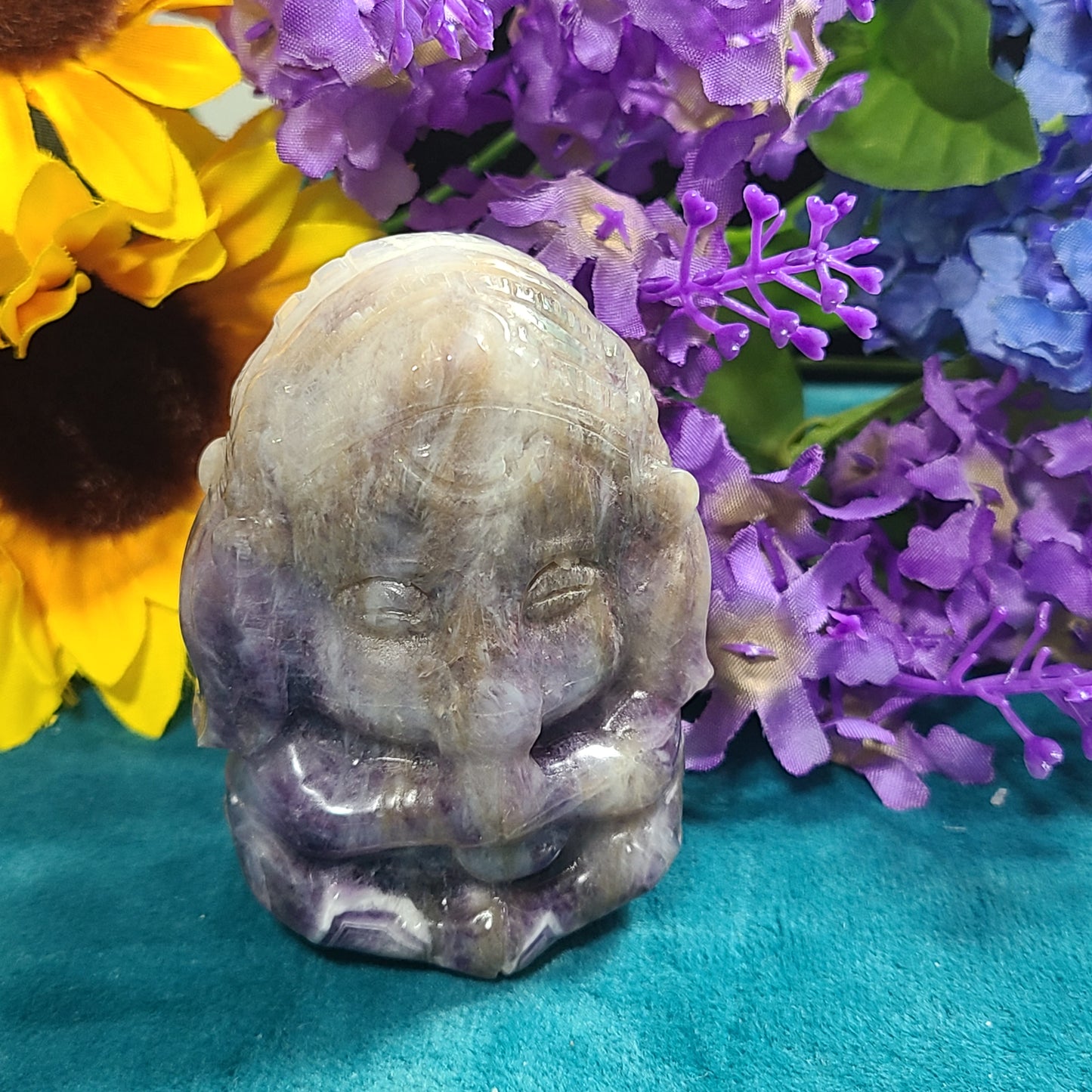 Large Carved Ganesha - Amethyst or Aventurine