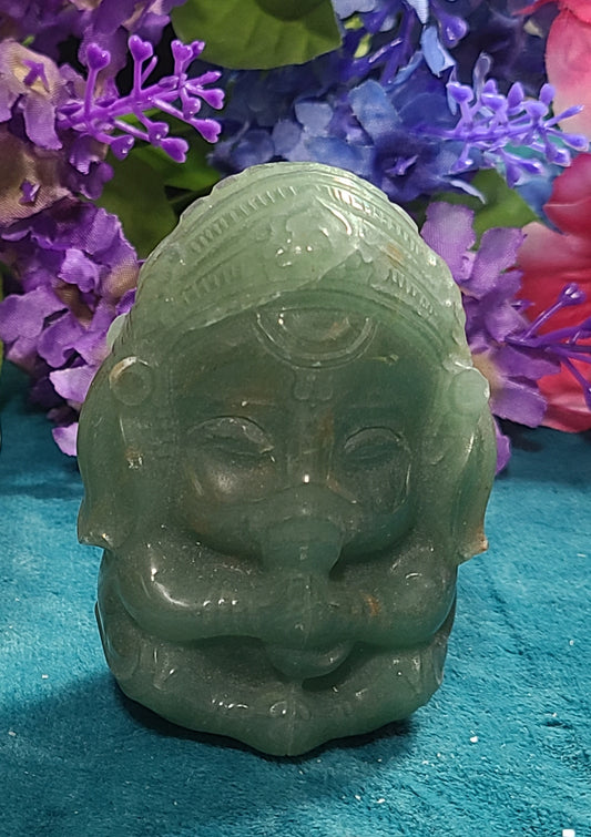 Large Carved Ganesha - Amethyst or Aventurine