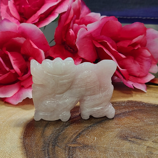 Carved Rose Quartz Dragon