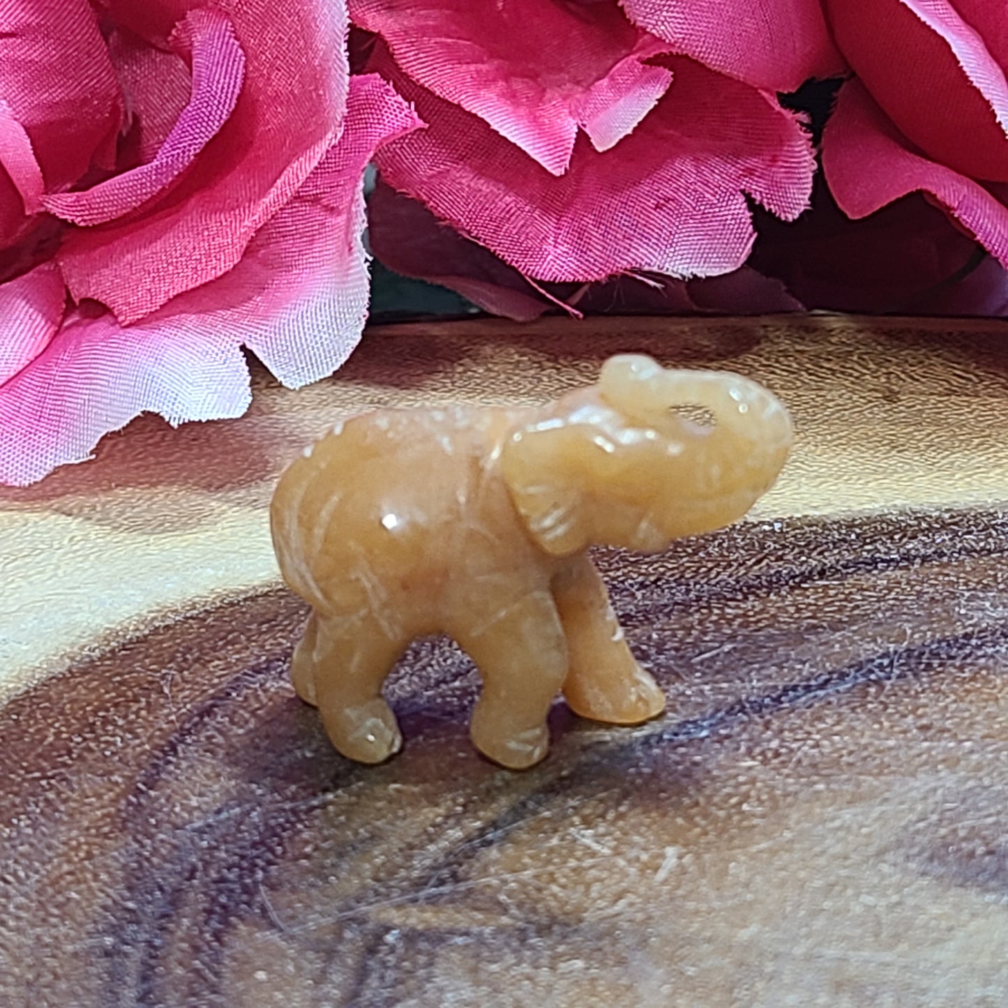 Hand-Carved Gemstone Lucky Elephants