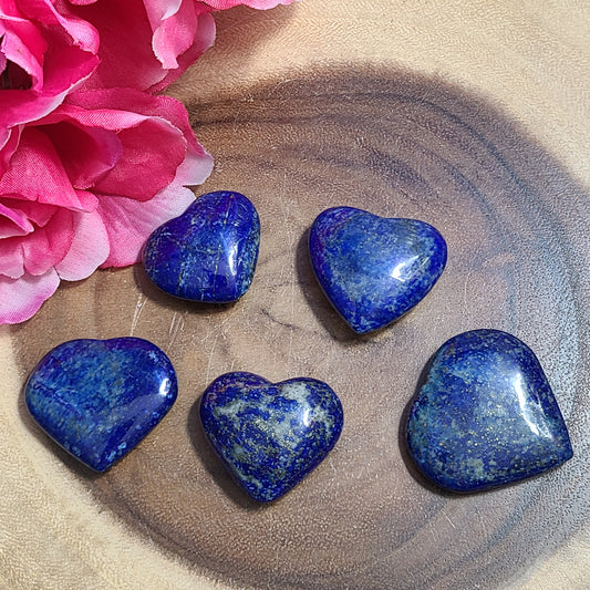 Lapis Lazuli Carved Hearts