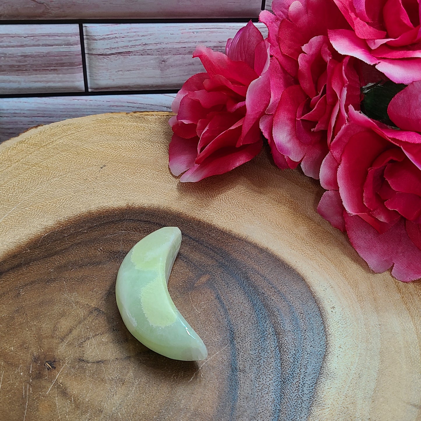 Carved Rare Banded Aragonite Polished Moons