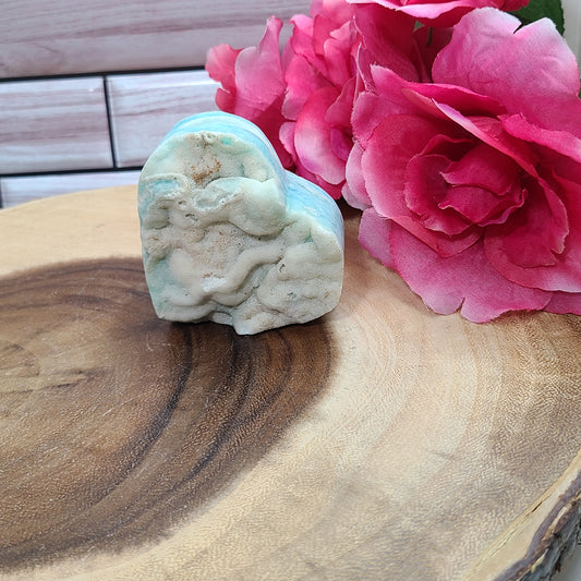 Big Blue Aragonite Hearts with Druzy