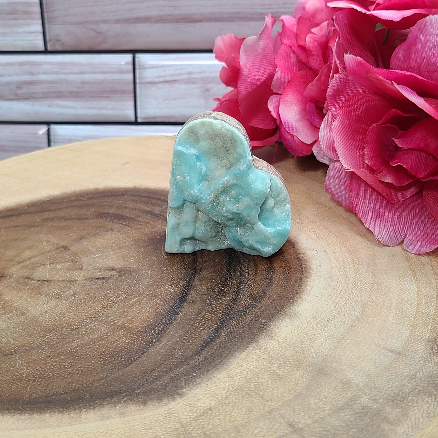 Big Blue Aragonite Hearts with Druzy