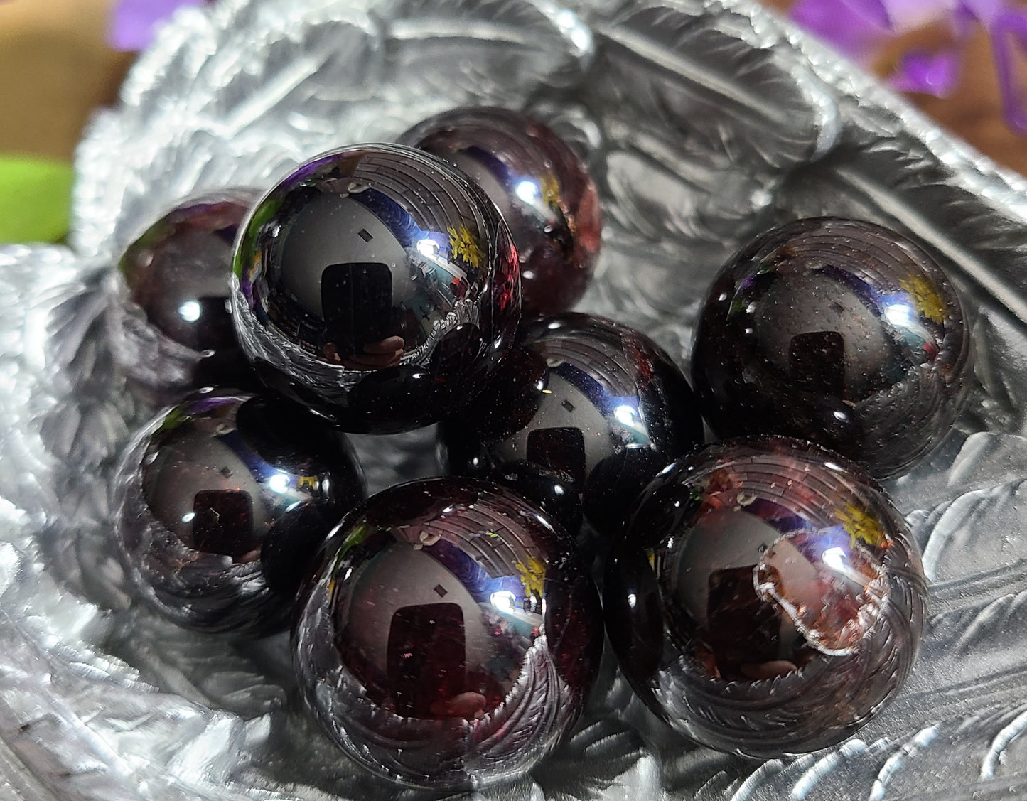 Garnet Spheres - For Grounding, Balancing & Courage