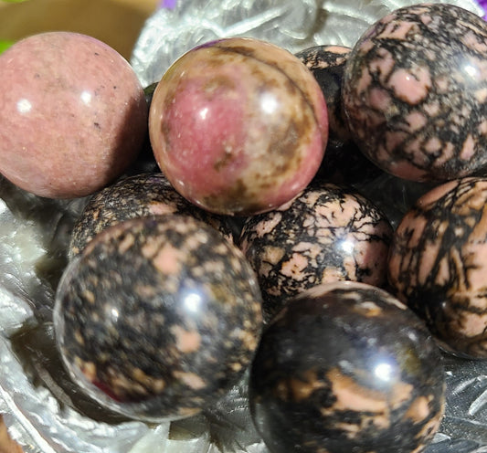 Rhodonite Spheres - For Integrating the Physical & Spiritual