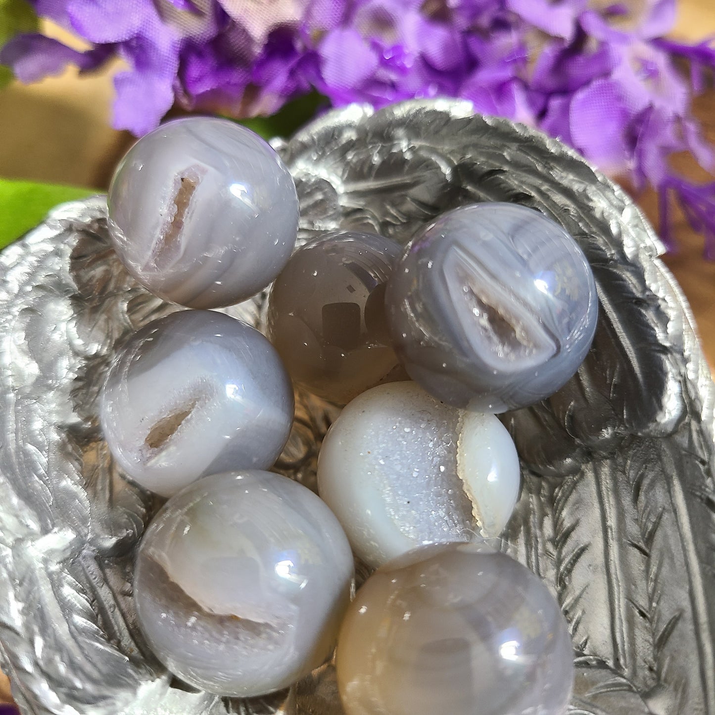 Blue Lace Druzy Agate Spheres