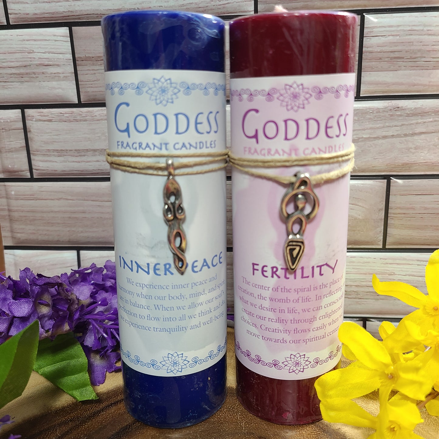 Scented Goddess Pillar Candles & Pendant Set