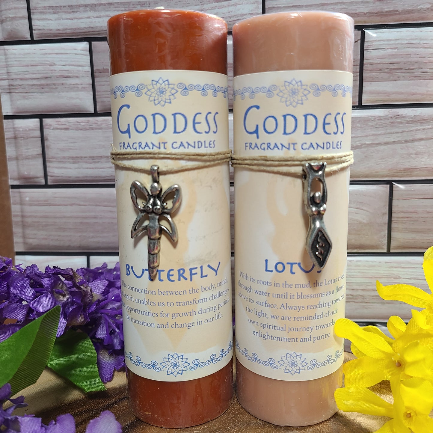 Scented Goddess Pillar Candles & Pendant Set