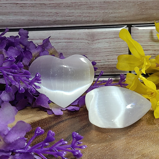 Selenite Hearts For Cleansing & Purification