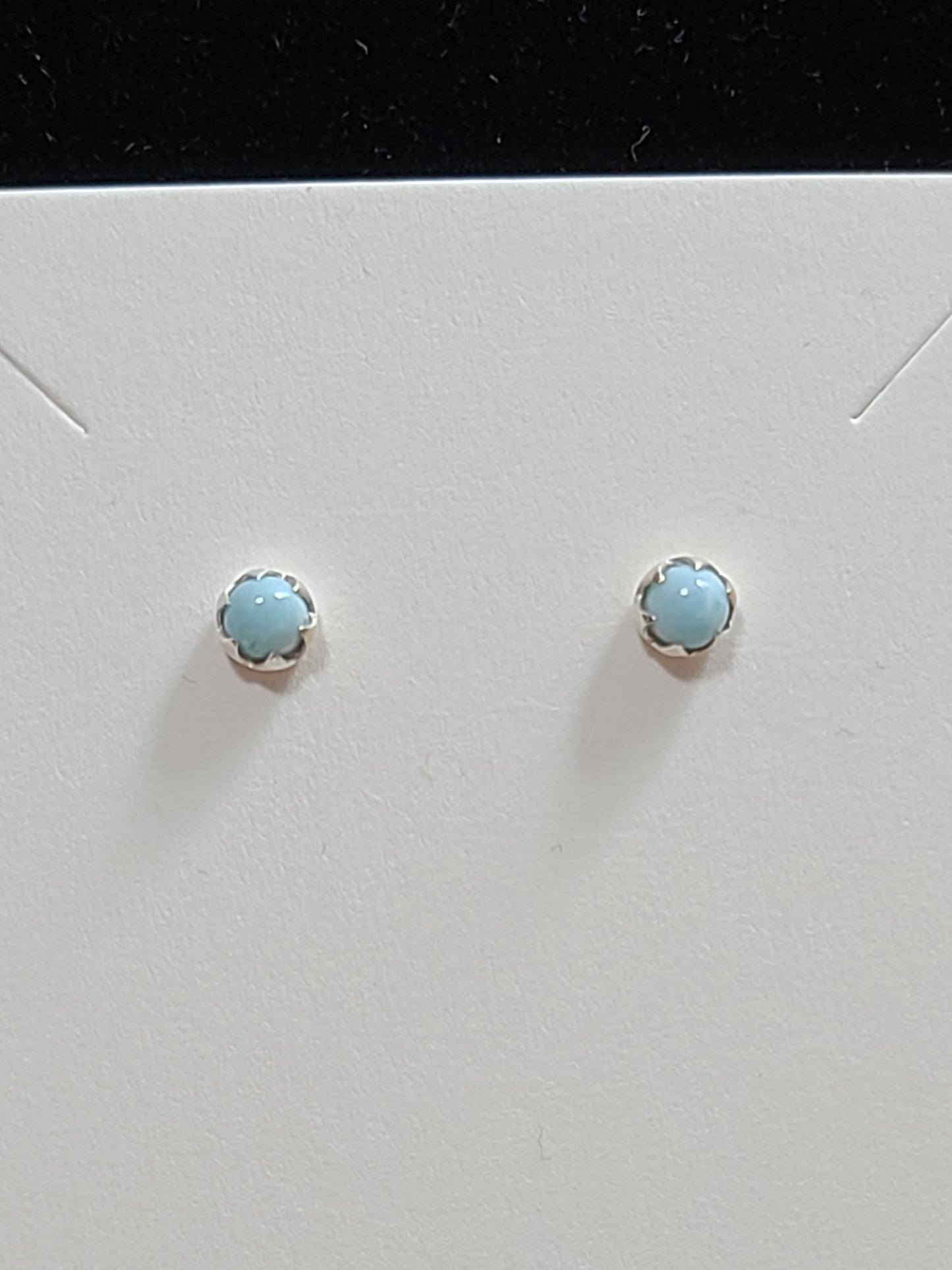 Larimar / 925 Sterling Silver Stud Earrings