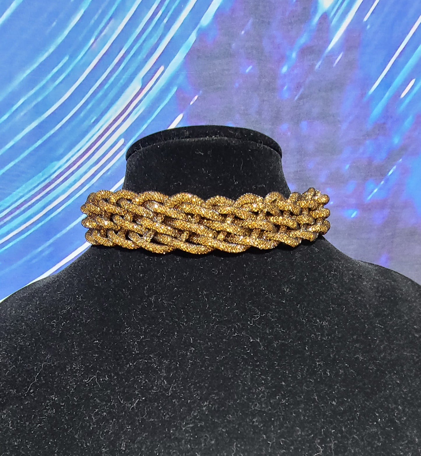 Gemstone Mesh Choker Necklaces - Quartz or Smoky Citrine