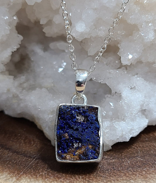 Azurite - 925 Sterling Silver Necklace