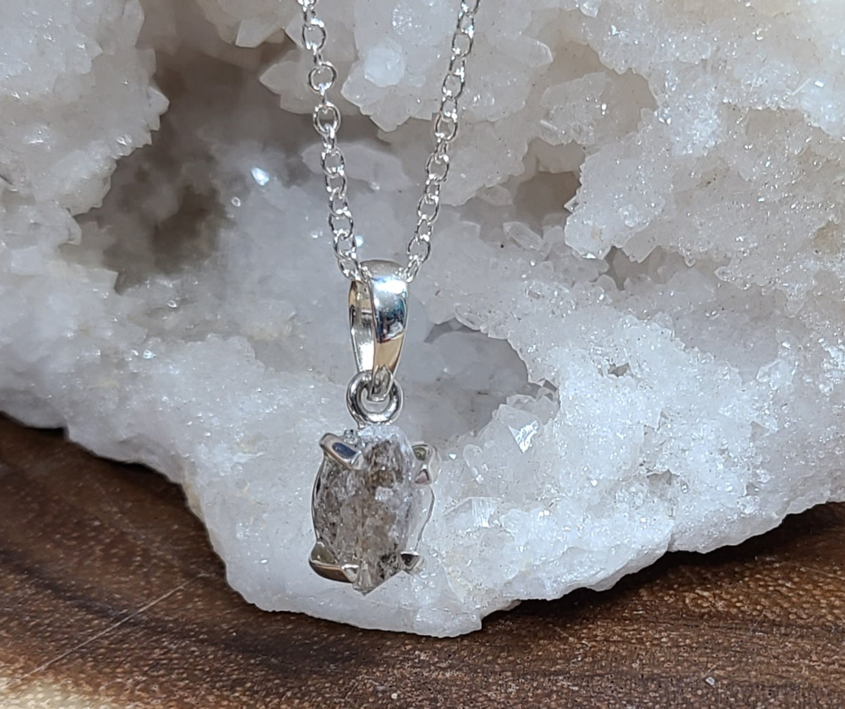 Herkimer Diamond - 925 Sterling Silver Necklace