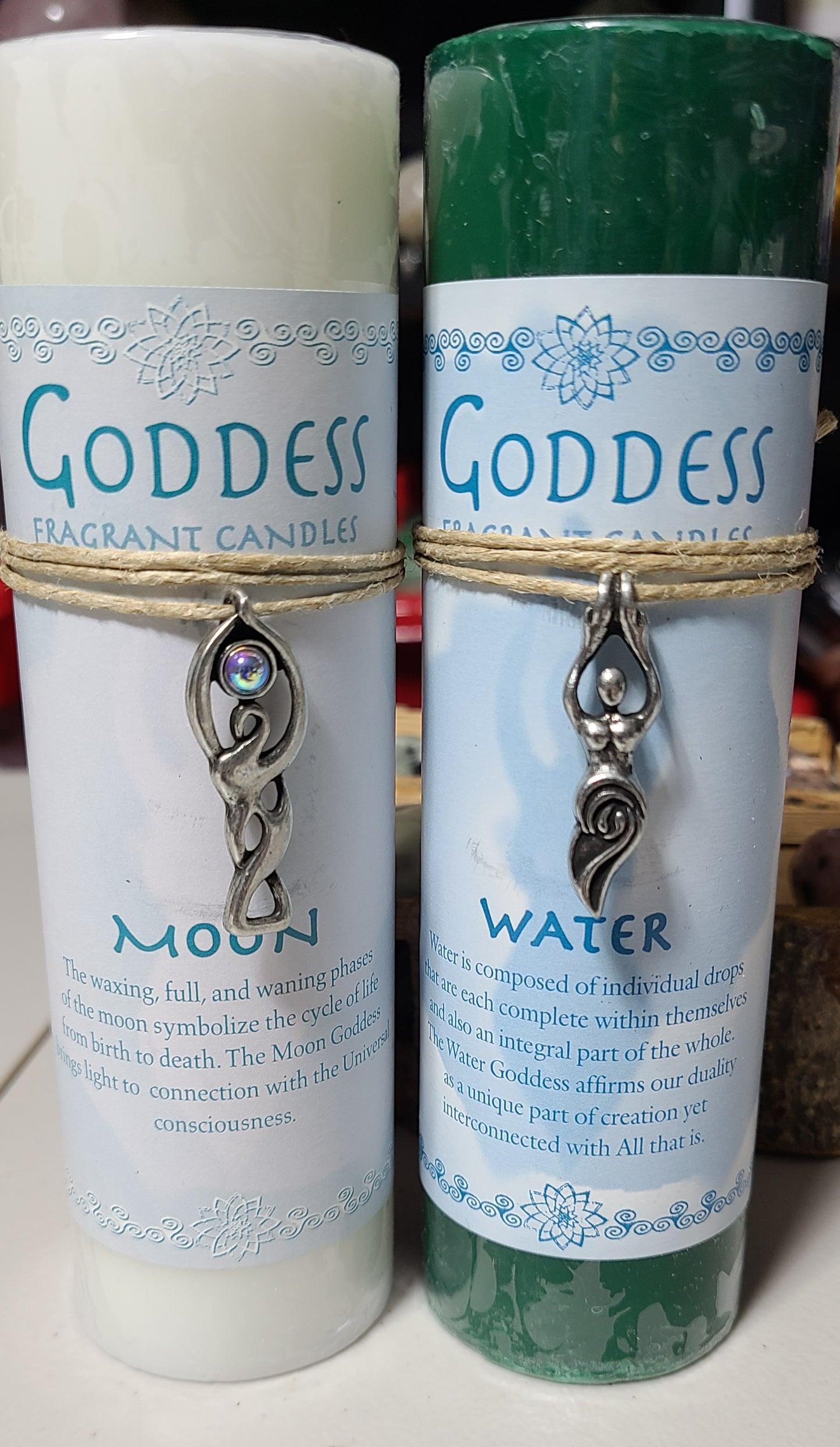 Scented Goddess Pillar Candles & Pendant Set