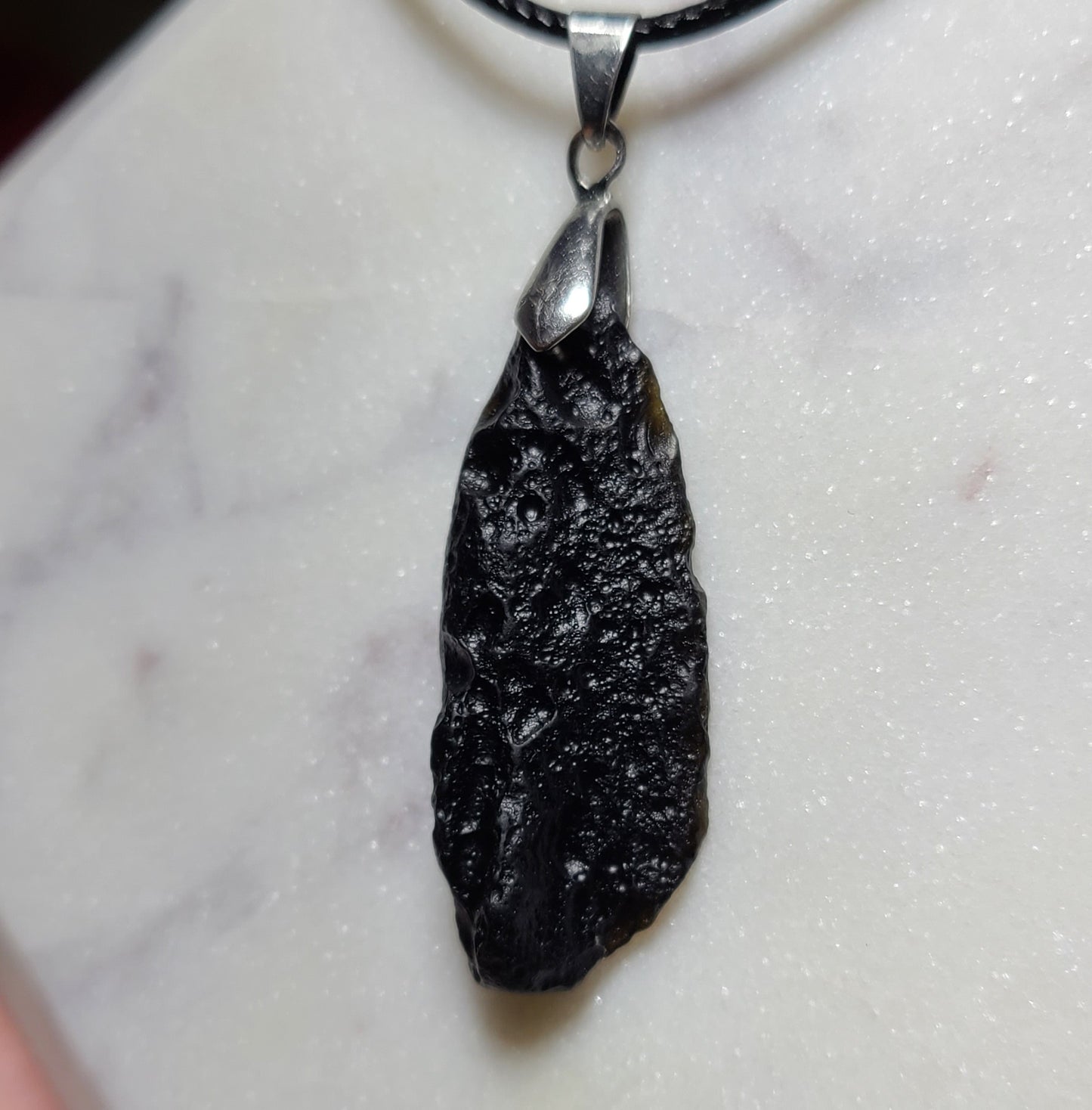 Black Tektite Pendant Necklaces