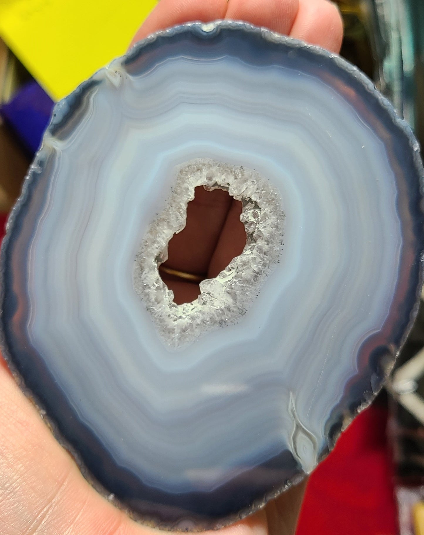 Natural Agate Slices with Druzy