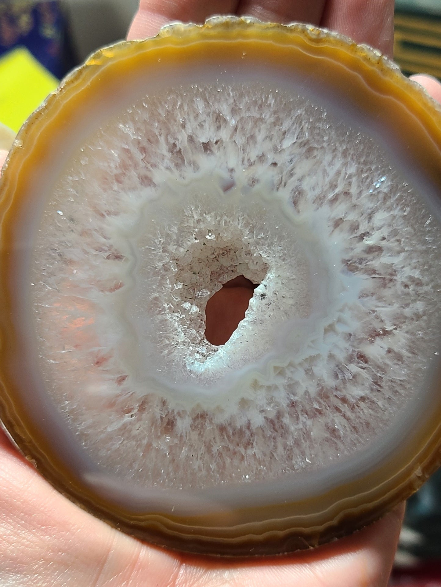 Natural Agate Slices with Druzy